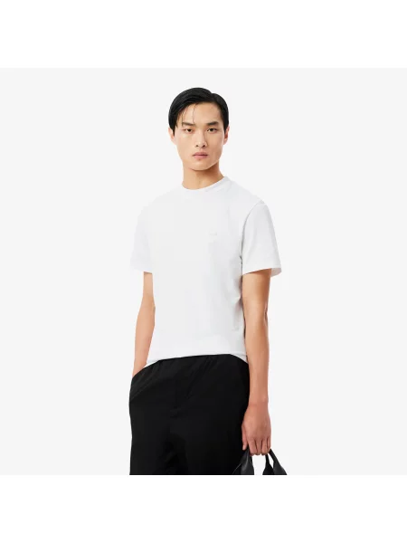 Lacoste Żakardowy T-Shirt Piké Z Logo Commuter biały