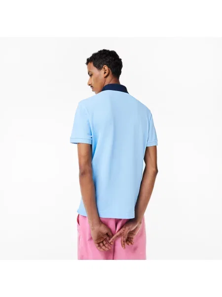 Lacoste Koszulka Polo Z Bawełny Organicznej Piqué niebieska