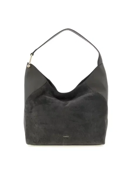 Torebka Furla skórzana szara