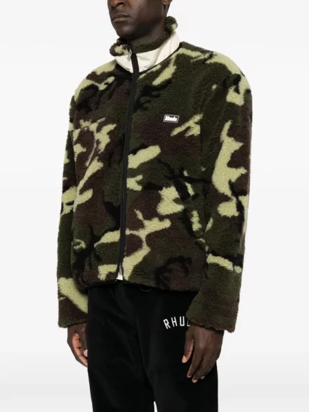 Geacă Rhude cu imagine cu model camuflaj verde