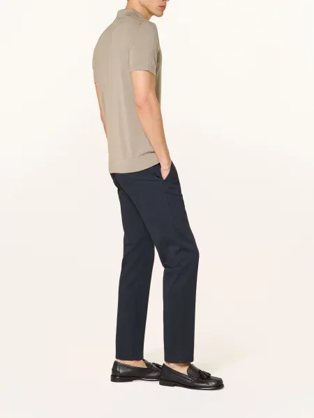Strokesman's Spodnie Chino Slim Fit Z Pikowanym Wzorem blau granatowe