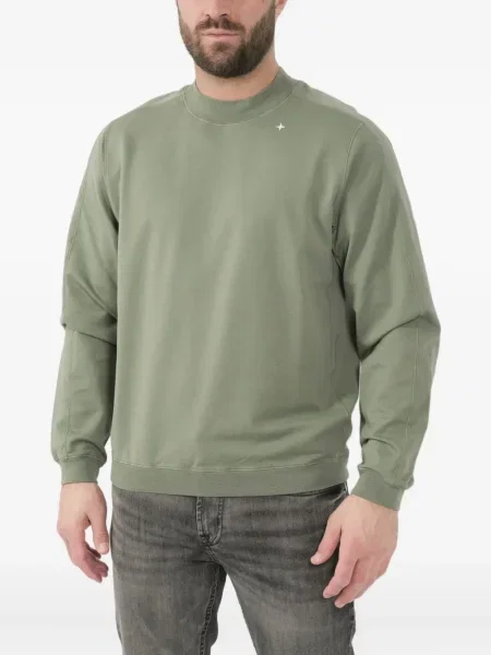 Hanorac crewneck Stone Island cu strasuri verde