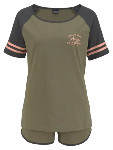 ARIZONA Kratke hlače za spanje temno / kaki / marelica modra