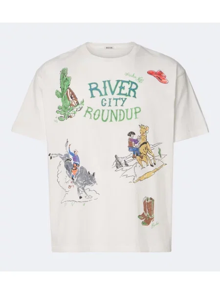 Tricou Bode cu imagine din jerseu alb