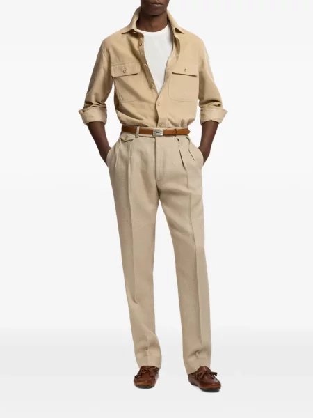 Pantaloni Ralph Lauren Purple Label cu model herringbone violet