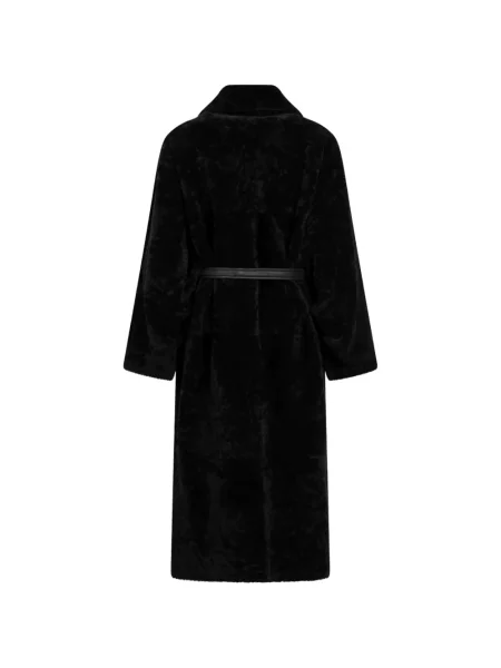 Препасан палто от овча кожа Blancha от овча кожа черно