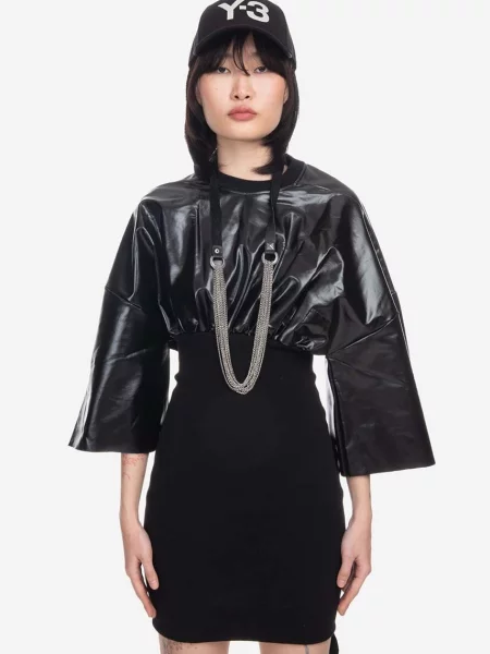 Rick Owens rochie Cinched Tommy Mini Dress mini mulata negru