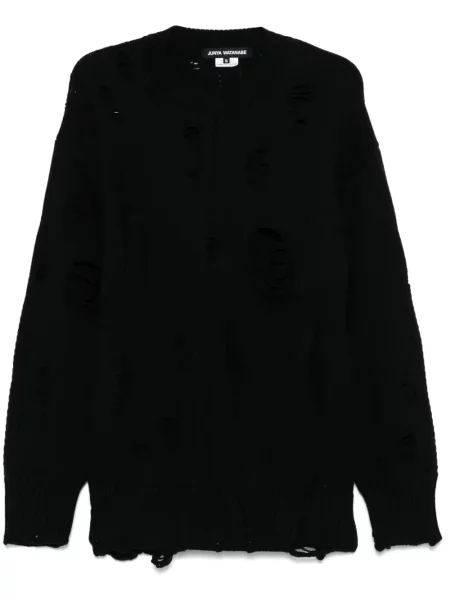 Sweter Junya Watanabe z przetarciami czarny