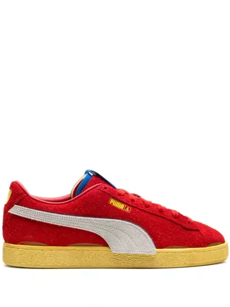Sneakerși Puma Ferrari din piele de căprioară roșu