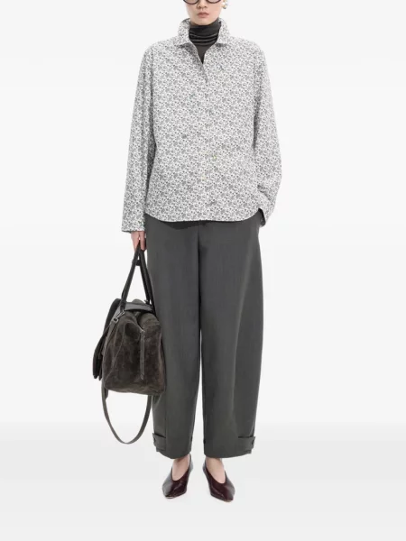 Lung cămașă Jnby cu model floral cu imagine alb