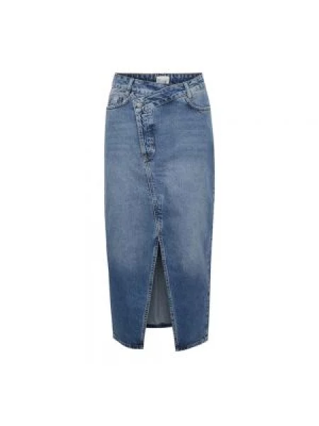 Spódnica jeansowa My Essential Wardrobe asymetryczna retro niebieska