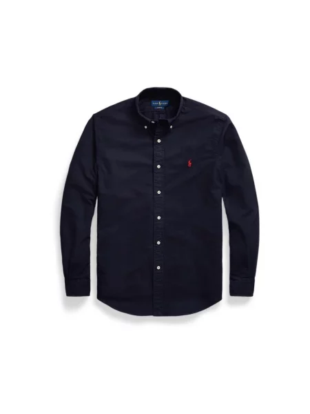 Koszula Polo Ralph Lauren z długim rękawem z logo z twillu granatowa