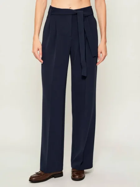 BOSS Pantaloni cu dungă Tapiana bleumarin negru