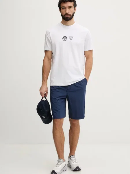 Guess Majica GUESS x NORTH SAILS bela