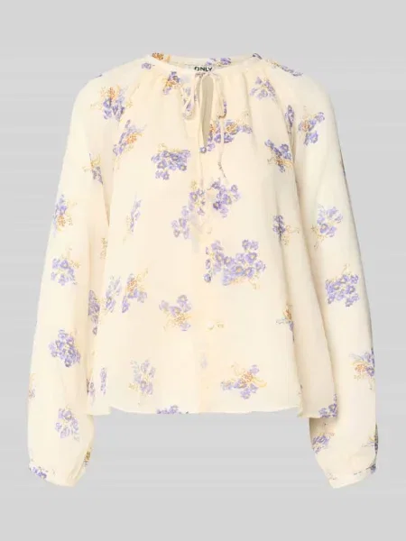 Bluzka z szyfonu o kroju relaxed fit z wzorem na całej powierzchni model FUSINA' Only
