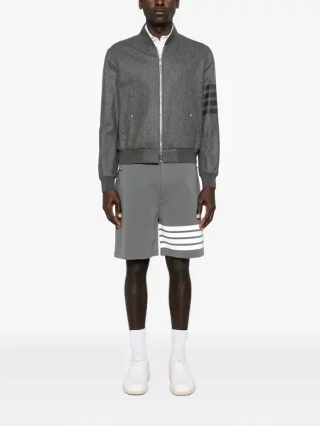Ριγέ σορτς Thom Browne γκρι