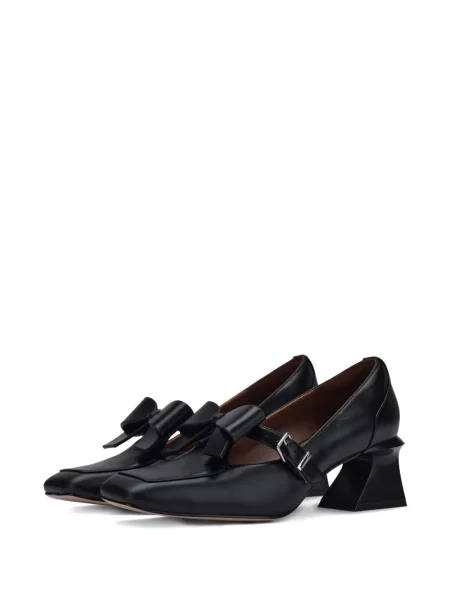 Pantofi cu toc Shushu/tong cu funde din piele cu cataramă negru