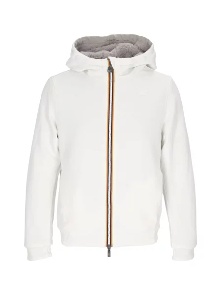 K-Way Zimní bunda K-WAY DEVA LIGHT SPACER FUR DOUBLE GIUBBINO šedá bílá