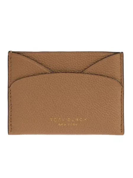 Portfel Tory Burch skórzany bez obcasa brązowy