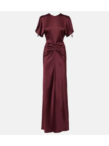Rochie maxi Victoria Beckham din jerseu de costum bordo