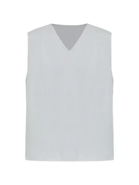 Plisovaná vesta Homme Plissé Issey Miyake s výstřihem do v šedá