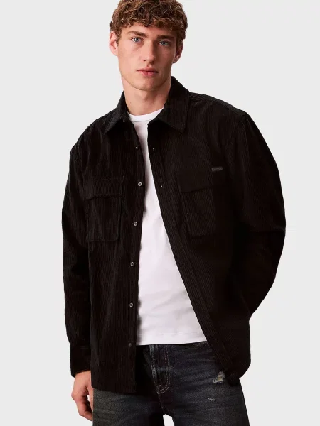 Вельветова сорочка Calvin Klein Jeans чорна