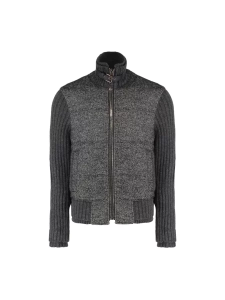 Kurtka bomber Dolce And Gabbana wełniany szary