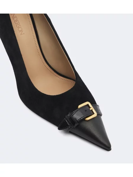 Pantofi cu toc Jw Anderson din piele de căprioară negru