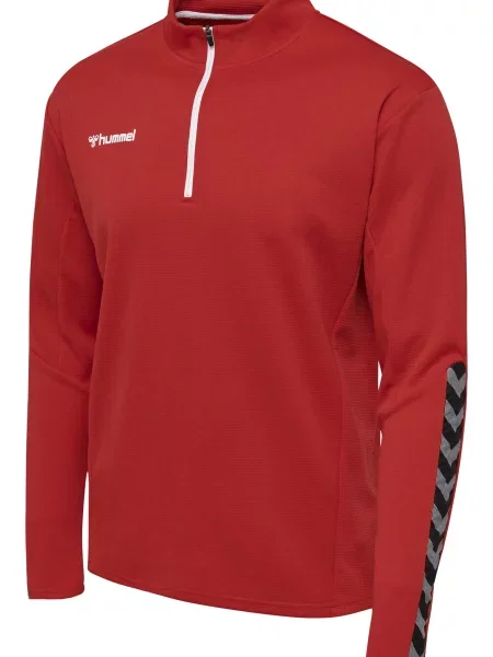 Hummel bluza sportowa na trening hml Authentic Half Zip Sweatshirt czerwona