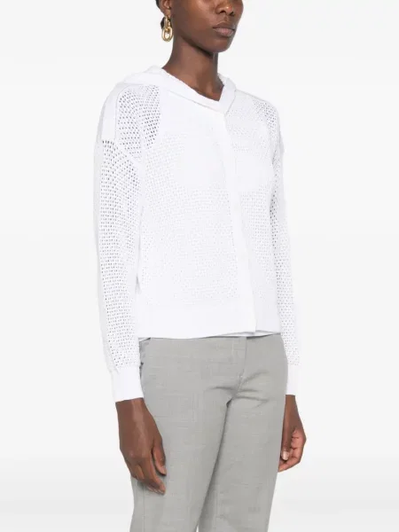 Cardigan Peserico tricotate cu glugă alb