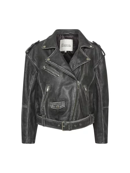 Kurtka skórzana My Essential Wardrobe czarna