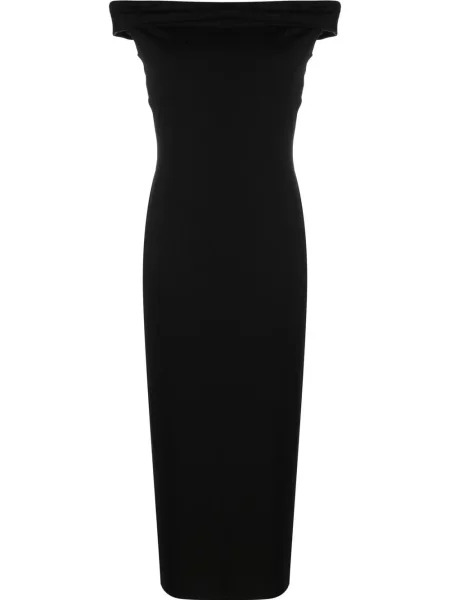 Rochie midi Reformation tricotate până la genunchi cu un umăr gol negru