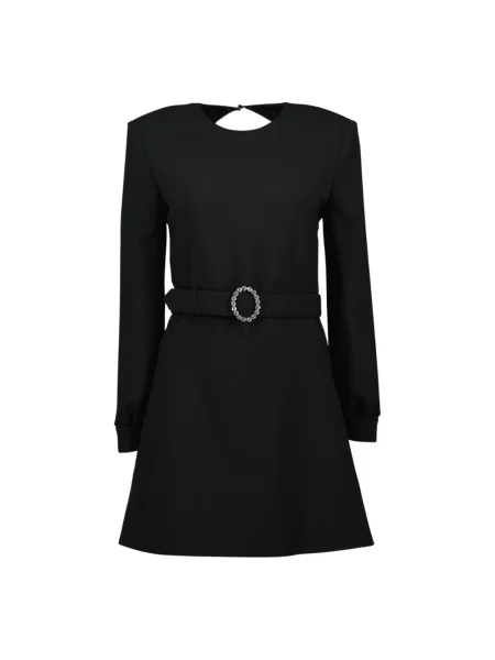 Sukienka Saint Laurent z krepy elegancka czarna