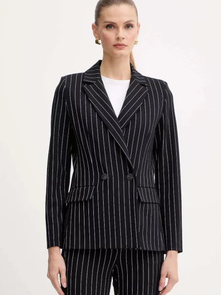 Marella sacou Emme by Marella bleumarin cu două rânduri de cu imprimeu