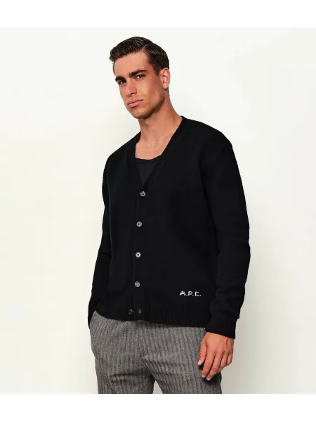A.P.C. De lână cardigan Kevin negru