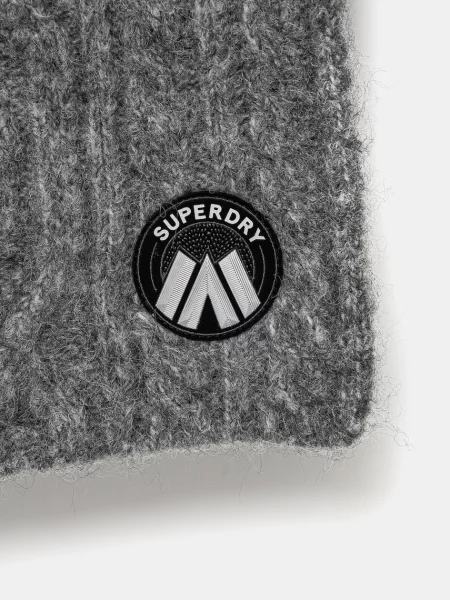 Шарф з шерстю Superdry меланж сірий
