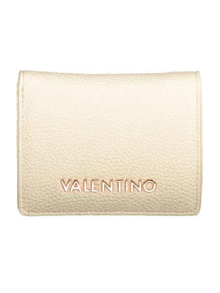 Lniany portfel Valentino Bags beżowy
