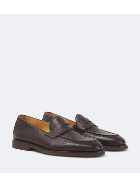 Pantofi loafer Brunello Cucinelli din piele maro
