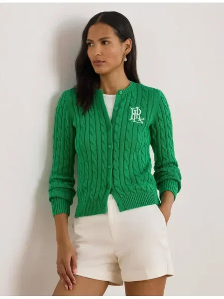 LAUREN RALPH LAUREN Cardigan | Slim Fit verde