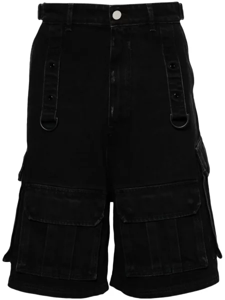 Pantaloni scurți din denim Vetements cu talie înaltă negru