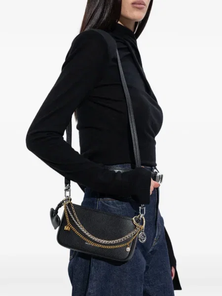 Espadrile Michael Michael Kors din piele cu tepi cu motiv cu inimi negru