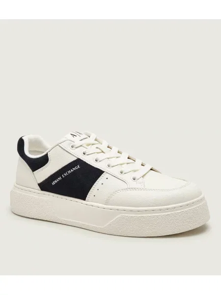 Armani Exchange Sneakers | piele întoarsă alb