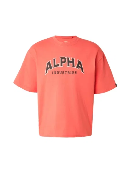 ALPHA INDUSTRIES Tricou College roșu deschis / negru alb