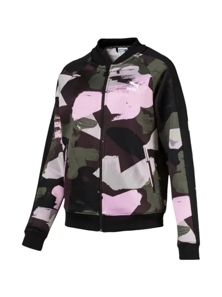 Hanorac cu fermoar Puma cu imagine cu model camuflaj negru