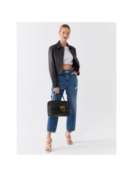 Torebka Pinko skórzana czarna