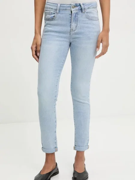 Дънки Answear Lab с висока талия синьо