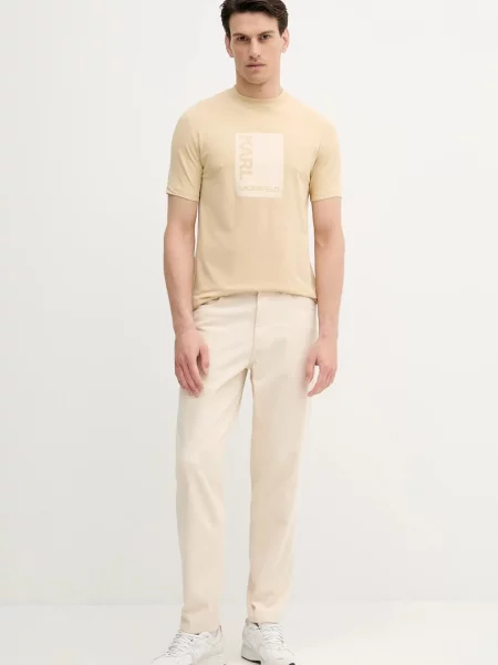 Karl Lagerfeld t-shirt z nadrukiem beżowy