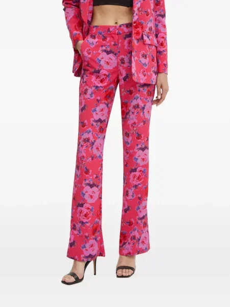 Pantaloni Morgan cu model floral cu imagine roz