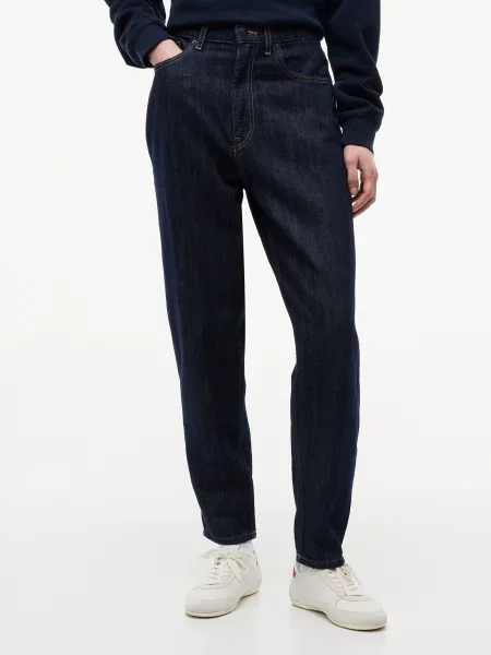 Tommy Jeans Blugi Bleumarin Mom Fit albastru
