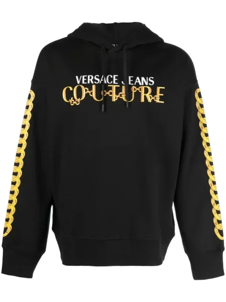 Hanorac cu glugă Versace Jeans Couture cu imagine negru